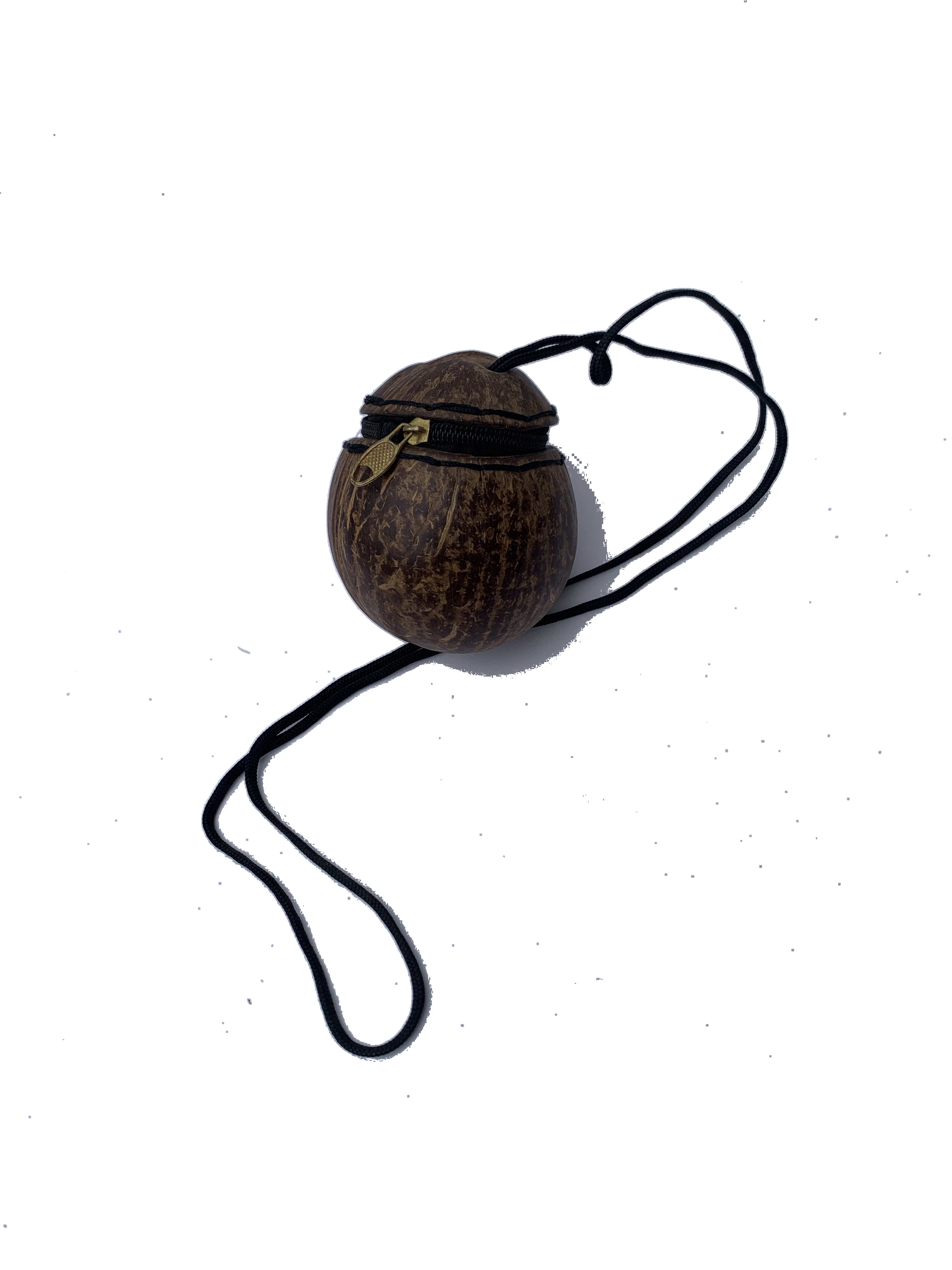 Sunyani Calabash Pendant — handmade brown, calabash, natural beaded calabash necklace by Rama, Ghana glass beads, Duncan BC
