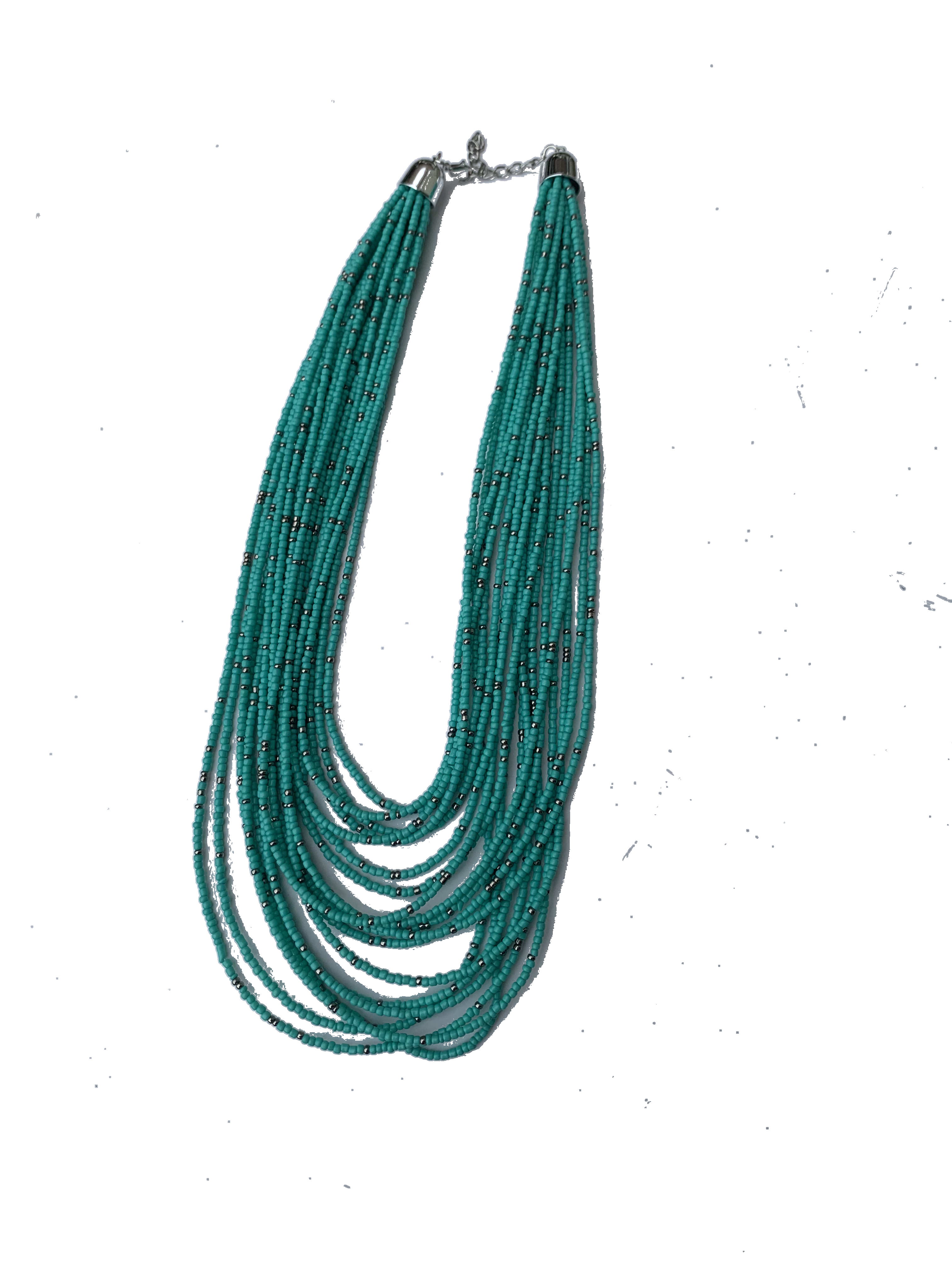 Bibiani Jade Strands — handmade teal, green, jade beaded multi-strand necklace by Rama, Ghana glass beads, Duncan BC