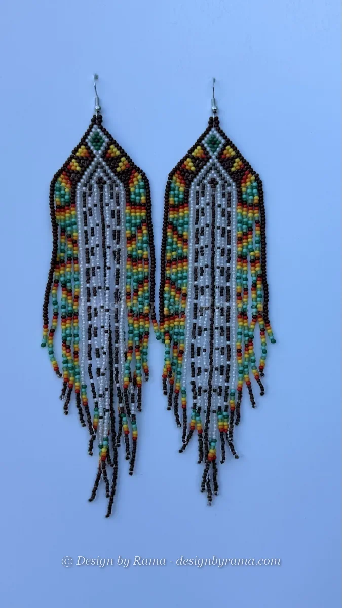 Kumasi Fringe Drop — handmade beaded drop earrings named after Kumasi, Ghana, made in Duncan BC